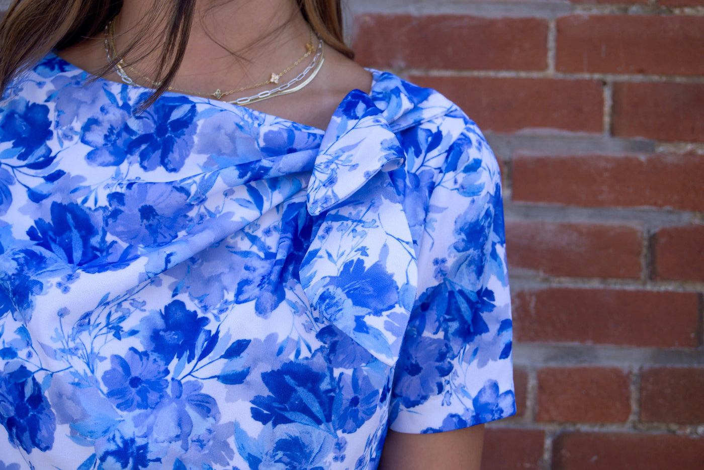 Ruffle Detail Tube Midi Dress-A-Line,Boat Neck,clothing,dress,dresses,Floral,Floral Print,Midi Dress,Royal Blue,Tie Waist Detail,Women,women's-[option4]-[option5]-[option6]-Bella Bliss Boutique in Texas