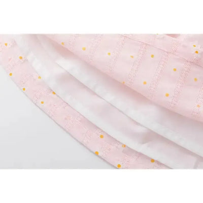 Ruffle Sleeve Dress-Bow Detail,Children & Tweens,children's,clothing,dress,dresses,Flowers,Infant to 6,Pink,Ruffle Sleeve,White Flowers-[option4]-[option5]-[option6]-Bella Bliss Boutique in Texas