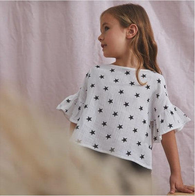 Ruffle Sleeve Top-Children & Tweens, clothing, Ruffle Sleeve, Star, Top, Tops, Tween 7-14, Tweens 7-14, White-8-[option4]-[option5]-[option6]-Bella Bliss Boutique in Texas