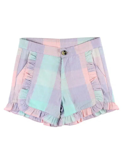 Ruffle Trim Woven Shorts-Bottoms, Children & Tweens, children's, clothing, Infant to 6, Pastel, ruffle, Ruffle Trim, shorts-12/18M-[option4]-[option5]-[option6]-Bella Bliss Boutique in Texas