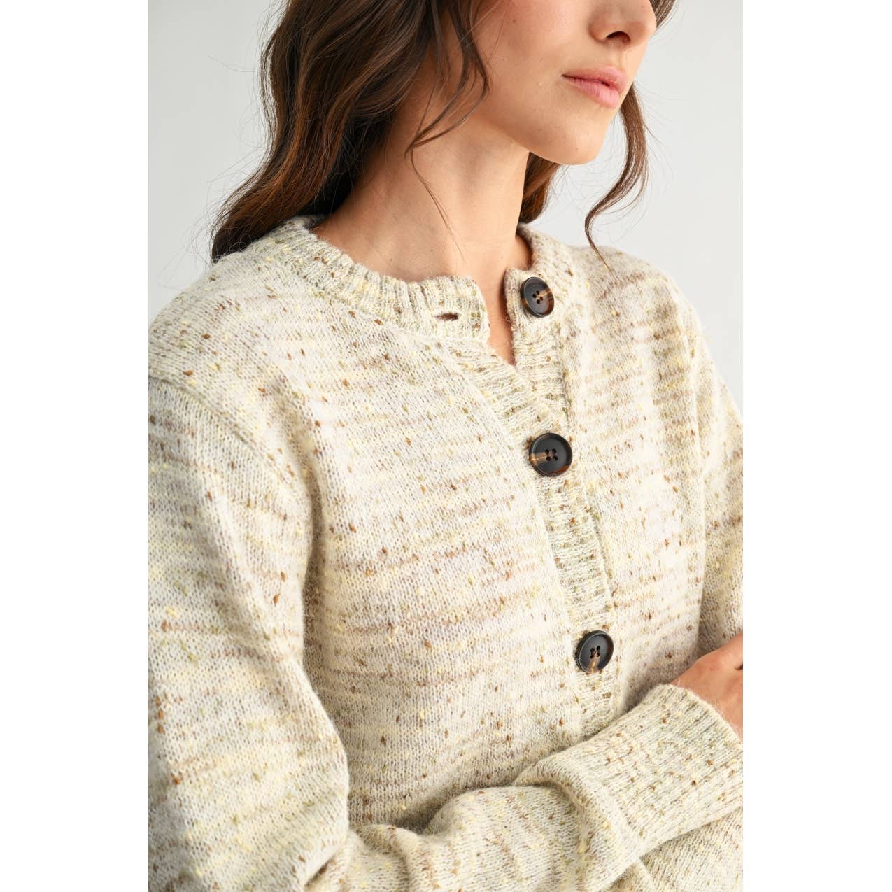 SPECKLED WOOL BUTTON-UP CARDIGAN-button down,Button Front,Cardigan,Cardigan Sweater,clothing,Women,women's-[option4]-[option5]-[option6]-Bella Bliss Boutique in Texas