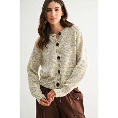 SPECKLED WOOL BUTTON-UP CARDIGAN-button down,Button Front,Cardigan,Cardigan Sweater,clothing,Women,women's-[option4]-[option5]-[option6]-Bella Bliss Boutique in Texas