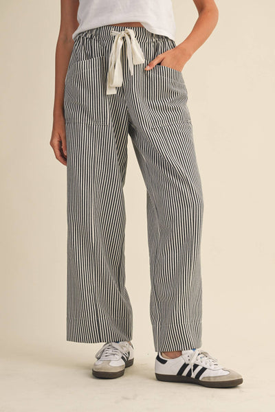 STRIPED WIDE LEG PANTS-&MERCI,Ankle Pants,clothing,Drawstring,Drawstring Waist,Pants,Striped,Women,women's-S-[option4]-[option5]-[option6]-Bella Bliss Boutique in Texas