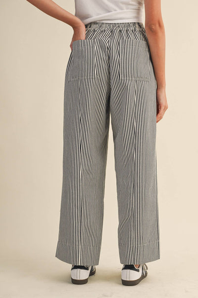 STRIPED WIDE LEG PANTS-&MERCI,Ankle Pants,clothing,Drawstring,Drawstring Waist,Pants,Striped,Women,women's-[option4]-[option5]-[option6]-Bella Bliss Boutique in Texas
