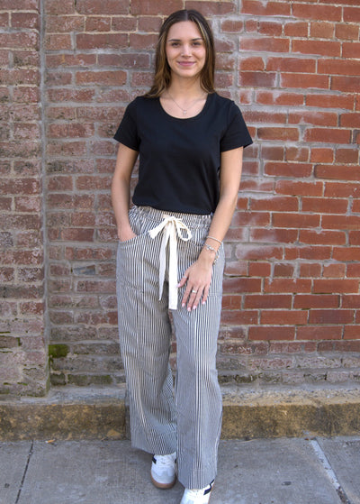 STRIPED WIDE LEG PANTS-&MERCI,Ankle Pants,Bottoms,clothing,Drawstring,Drawstring Waist,Pants,Striped,Women,women's-[option4]-[option5]-[option6]-Bella Bliss Boutique in Texas