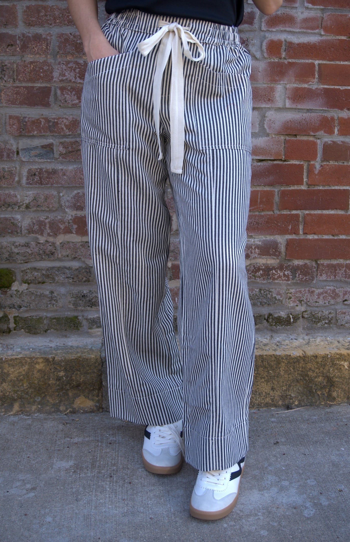 STRIPED WIDE LEG PANTS-&MERCI,Ankle Pants,Bottoms,clothing,Drawstring,Drawstring Waist,Pants,Striped,Women,women's-[option4]-[option5]-[option6]-Bella Bliss Boutique in Texas