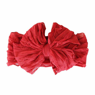 Santa Red Large Ruffle Knit Bow-Bow,Bow Headband,Caden Lane,Children & Tween,Children & Tweens,Hair Accessories,Hair Bows,holiday,Infant to 6,newborn,Red,Stretch-[option4]-[option5]-[option6]-Bella Bliss Boutique in Texas