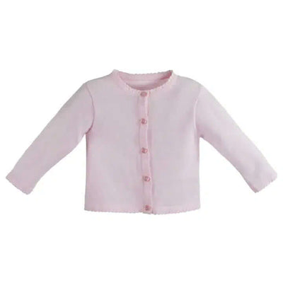 Scalloped Edge Cardigan Sweater-Cardigan,Cardigan Sweater,Children & Tweens,children's,clothing,Infant to 6,Pink,Scalloped,Scalloped Detail,Scalloped Edge,Sweater,Sweaters,Top,Tops-[option4]-[option5]-[option6]-Bella Bliss Boutique in Texas