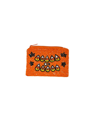 Seed Bead Coin Purse-Accessories, Beaded, Candy Corn, Coin Purse, Gingerbread Man, Handbags, Let's Pickle, Mama, Navy Stars, Pickle Ball, Pumpkin Skeletons, Purses & Wallets, Seed Bead, Stocking Stuffer, Trick or Treat, Vacay Fund-Candy Corn-[option4]-[option5]-[option6]-Bella Bliss Boutique in Texas