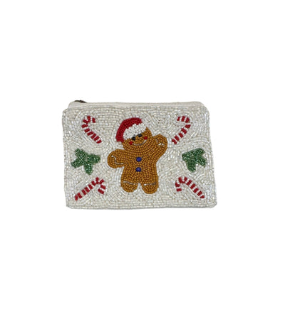 Seed Bead Coin Purse-Accessories,Beaded,Candy Corn,Coin Purse,Gifts for Her,Gingerbread Man,Handbags,Keychains,Let's Pickle,Mama,Navy Stars,Pickle Ball,Pumpkin Skeletons,Purses & Wallets,Seed Bead,Stocking Stuffer,Trick or Treat,Vacay Fund,women's-Gingerbread Man-[option4]-[option5]-[option6]-Bella Bliss Boutique in Texas