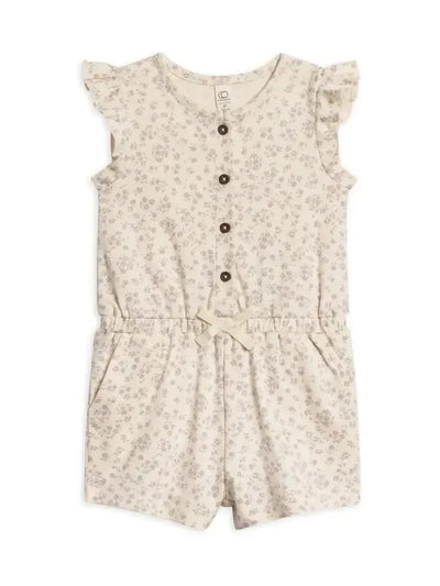 Shaye Floral Romper-Children & Tweens,children's,Cinched Waist,clothing,Coconut Buttons,Floral,Floral Print,Flutter Sleeve,Infant to 6,Jumpsuits & Rompers,romper,Rompers,Shaye,Short Romper-2T-[option4]-[option5]-[option6]-Bella Bliss Boutique in Texas