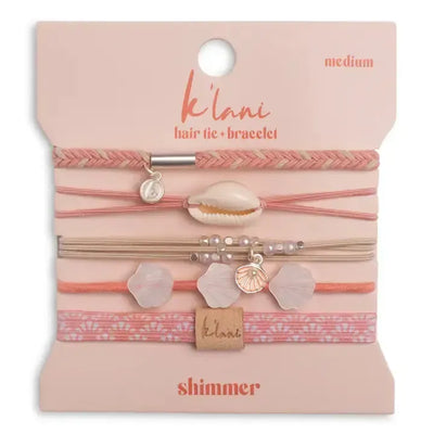 Shimmer Hair Tie Bracelets-Accessories,children's Accessories,coral,Cream,Hair Accessories,Hair Elastics,Hair Tie Bracelets,Hair Ties,shimmer,Shimmery Seashells,Tween Accessories-S-[option4]-[option5]-[option6]-Bella Bliss Boutique in Texas