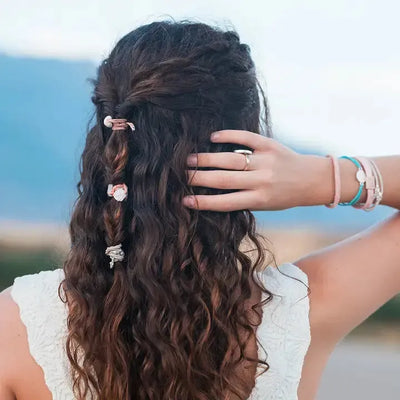 Shimmer Hair Tie Bracelets-Accessories,children's Accessories,coral,Cream,Hair Accessories,Hair Elastics,Hair Tie Bracelets,Hair Ties,shimmer,Shimmery Seashells,Tween Accessories-[option4]-[option5]-[option6]-Bella Bliss Boutique in Texas