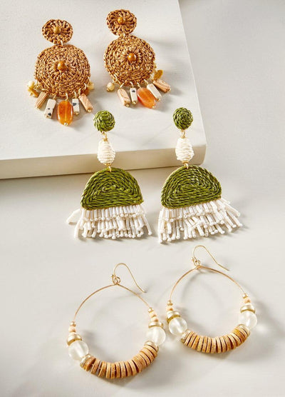 Shoreline Earrings-Dangle Earrings, Earring, Earrings, Jewelry, Raffia-[option4]-[option5]-[option6]-Bella Bliss Boutique in Texas