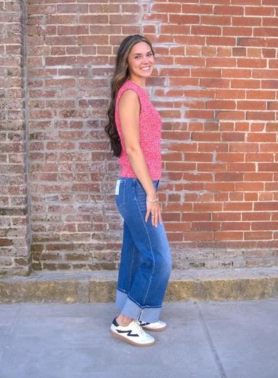 Sleeveless Crew Neck Sweater-clothing,Crew Neck,Ivory,Lightweight Sweater,Sleeveless,Sleeveless Sweater,Sweater,Sweaters,Top,Tops,Women,women's-[option4]-[option5]-[option6]-Bella Bliss Boutique in Texas