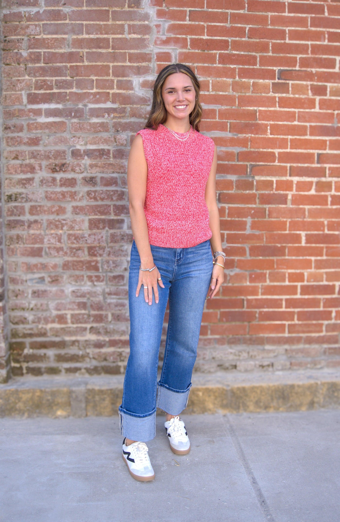 Sleeveless Crew Neck Sweater-clothing,Crew Neck,Ivory,Lightweight Sweater,Sale,Sleeveless,Sleeveless Sweater,Sweater,Sweaters,Top,Tops,Women,women's-[option4]-[option5]-[option6]-Bella Bliss Boutique in Texas