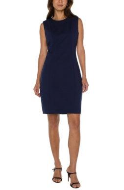 Sleeveless Sheath Dress-Black, Cadet Blue, clothing, dress, dresses, Sale, Sheath, Sheath Dress, Sleeveless, Women, women's-[option4]-[option5]-[option6]-Bella Bliss Boutique in Texas