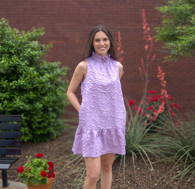 Sleeveless Textured Dress-clothing,dress,dresses,Lilac,Mini Dress,Sleeveless,Textured,Women,women's-[option4]-[option5]-[option6]-Bella Bliss Boutique in Texas
