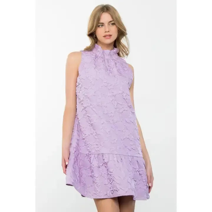 Sleeveless Textured Dress-clothing,dress,dresses,Lilac,Mini Dress,Sleeveless,Textured,Women,women's-[option4]-[option5]-[option6]-Bella Bliss Boutique in Texas