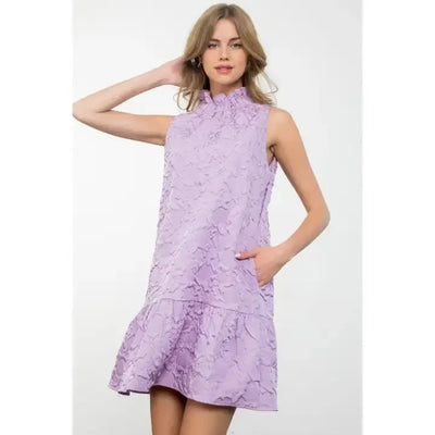 Sleeveless Textured Dress-clothing,dress,dresses,Lilac,Mini Dress,Sleeveless,Textured,Women,women's-[option4]-[option5]-[option6]-Bella Bliss Boutique in Texas