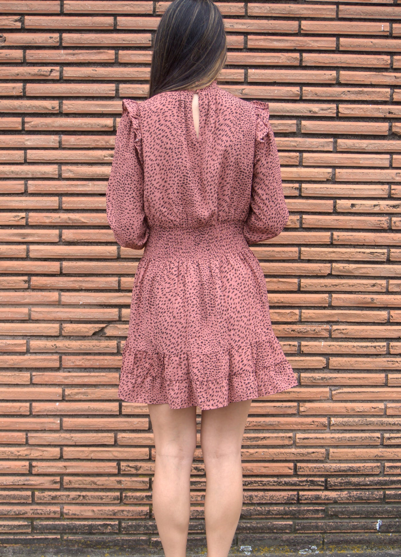 Smock Neck Ruffle Tiered Mini Dress-clothing,dress,dresses,Long Sleeve,mauve,Mini Dress,ruffle,Ruffle Detail,Ruffled Shoulder,Smock Neck,smocked,smocked Detail,smocked waist,Tiered,Tiered Dress,Tiered Hem,Tiered Ruffle Hem,Women,women's-[option4]-[option5]-[option6]-Bella Bliss Boutique in Texas