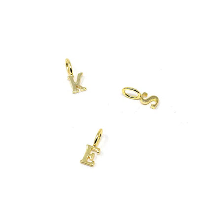 Solid Initial Charm-Gold, Initial, Initial Charm, Jewelry, Silver-Gold-A-[option4]-[option5]-[option6]-Bella Bliss Boutique in Texas