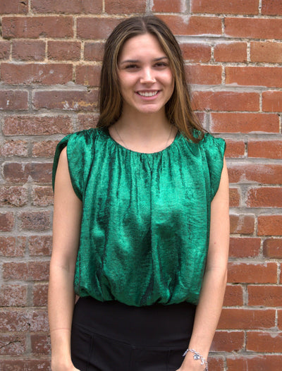 Solid Sleeveless Gathered Top-blouse,Business Casual,clothing,Entro,Gathered Neckline,Sleeveless,Top,Tops,Women,women's-[option4]-[option5]-[option6]-Bella Bliss Boutique in Texas