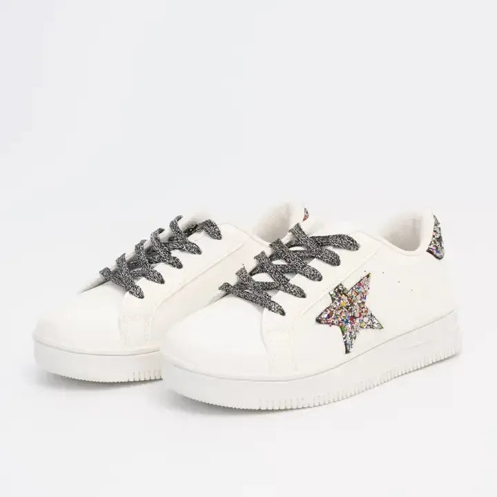 Sparkle Star Sneakers-Children & Tweens,children's,Glitter,Infant to 6,Lace-Up Sneakers,Rainbow Glitter,Shoes,Sneakers,Sparkle,Sparkle Star,Tweens 7-14-7c-[option4]-[option5]-[option6]-Bella Bliss Boutique in Texas