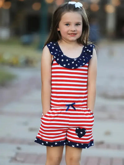 Stars & Stripes Romper-Children & Tweens,children's,clothing,Infant to 6,Jumpsuits & Rompers,Outfit,Patriotic,Patriotic Outfit,Red,romper,Rompers,Stars & Stripes,White And Blue-[option4]-[option5]-[option6]-Bella Bliss Boutique in Texas