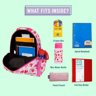 Strawberry Patch 18" Backpack-18" Backpack,Back to School,Backpack,Backpacks,Children & Tweens,children's,children's Accessories,ECO Backpack,Infant to 6,Sale,Strawberry,Strawberry Patch,Tween Accessories,Tweens 7-14-[option4]-[option5]-[option6]-Bella Bliss Boutique in Texas