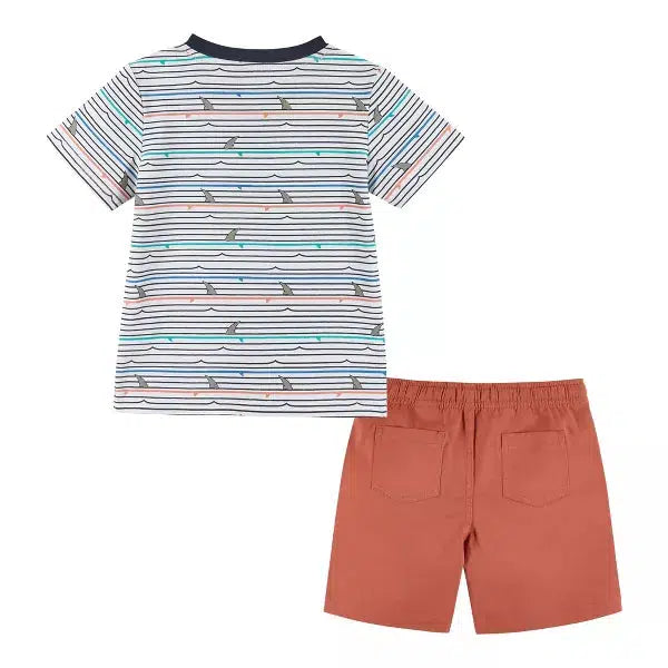 Striped Shark Waves Henley Set-Bottoms, boys, Children & Tweens, clothing, Infant to 6, Tops-[option4]-[option5]-[option6]-Bella Bliss Boutique in Texas