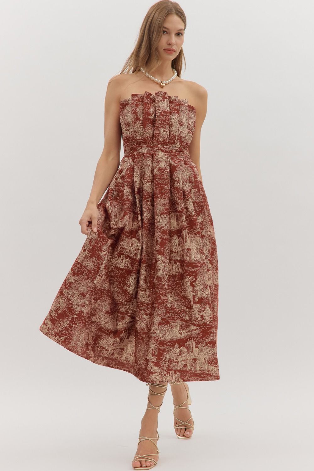 Sunlit Pleat Midi Dress-clothing,dress,dresses,Entro,Midi Dress,Party Dress,Pleated Dress,Women,women's-S-[option4]-[option5]-[option6]-Bella Bliss Boutique in Texas