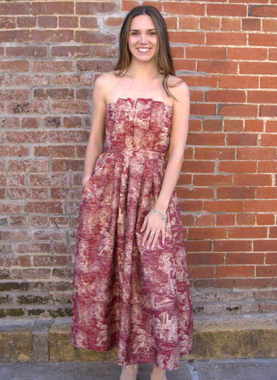 Sunlit Pleat Midi Dress-clothing,dress,dresses,Entro,Midi Dress,Party Dress,Pleated Dress,Women,women's-[option4]-[option5]-[option6]-Bella Bliss Boutique in Texas