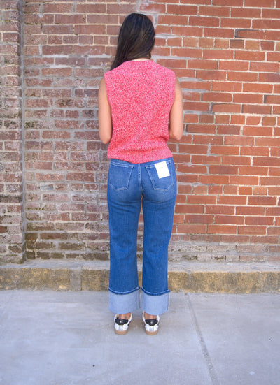 Super High-Rise Cuffed Flare Jeans-90's Vintage,Blue Fairy,Bottoms,clothing,Cuffed,Cuffed Hem,Cuffed Jeans,denim,Flare,Flared,Jeans,Super High Rise,Women,women's-[option4]-[option5]-[option6]-Bella Bliss Boutique in Texas
