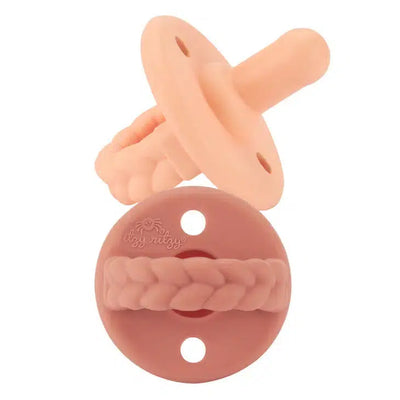 Sweetie Soother Pacifier Set-Apricot & Terracotta Braids,Baby Essentials,Blue Arrows,Children & Tweens,children's,children's Accessories,Infant to 6,Itzy Ritzy,Nautical Navy Cables,Pacifier Set,Pacifiers,Pink Bows,Sugarplum Bows,Sweetie Soothers-[option4]-[option5]-[option6]-Bella Bliss Boutique in Texas