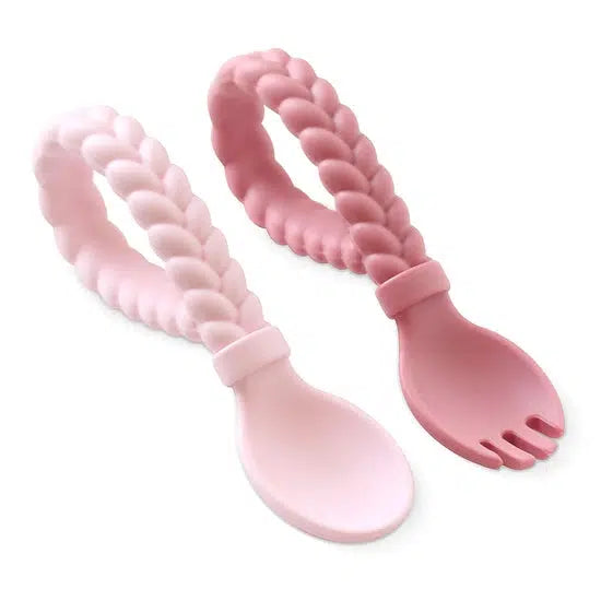 Sweetie Spoons - Spoon + Fork Set-Blue, Buttercream & Toffee, Children & Tweens, children's, children's Accessories, Infant to 6, Pink, Spoon + Fork Set, Sweetie Spoons-Pink-[option4]-[option5]-[option6]-Bella Bliss Boutique in Texas