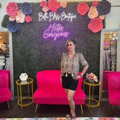 Tassel Tie Print Top-Beige,clothing,Sale,Tassel Tie,Tie Neck,Top,Tops,Women,women's-[option4]-[option5]-[option6]-Bella Bliss Boutique in Texas