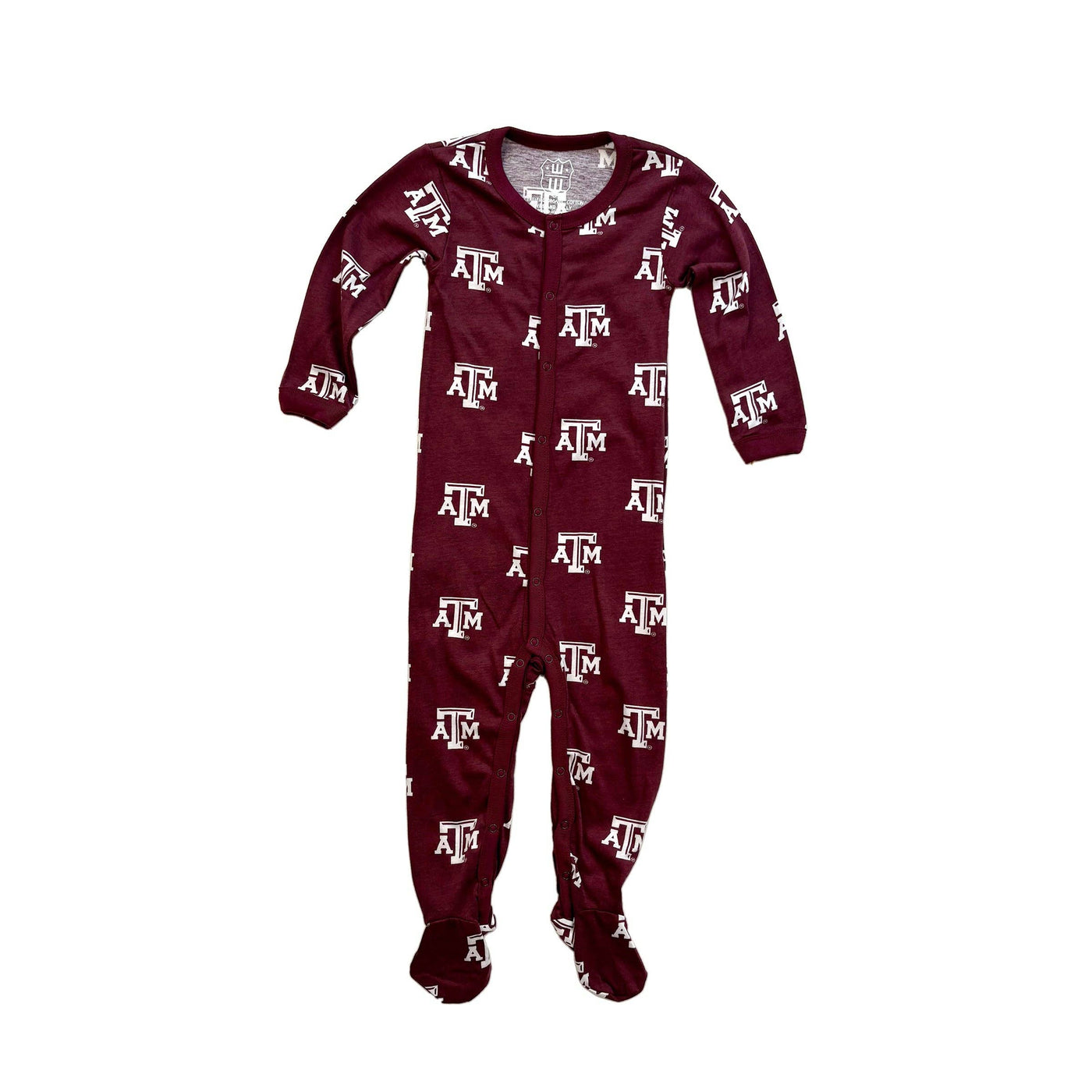 Texas A&M Aggies Footie Pajama-boys,Children & Tweens,children's,Children/Tween,Childrens/Tween,clothing,Football,Footie,Infant to 6,infant-6,sleeper with footie,Wes and Willy,Zip Footie-[option4]-[option5]-[option6]-Bella Bliss Boutique in Texas