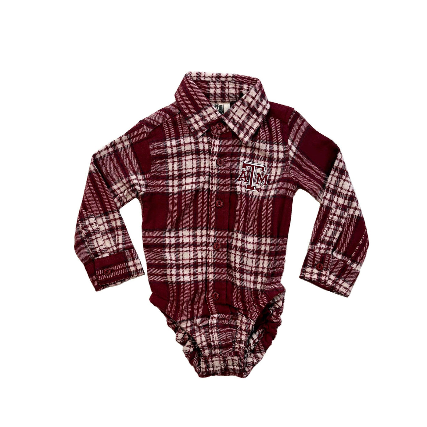 Texas A&M Aggies Plaid Hopper-boys,Children & Tween,Children & Tweens,children's,Childrens/Tween,Football,Infant to 6,infant-6,plaid,Polo Style,Wes and Willy-[option4]-[option5]-[option6]-Bella Bliss Boutique in Texas