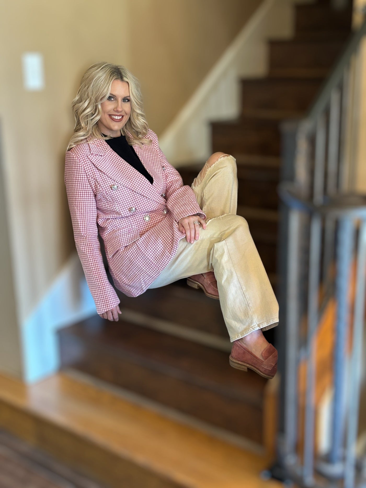 Textured Blazer-Blazer, clothing, Coats & Jackets, Light Pink, Textured, Women, women's-[option4]-[option5]-[option6]-Bella Bliss Boutique in Texas