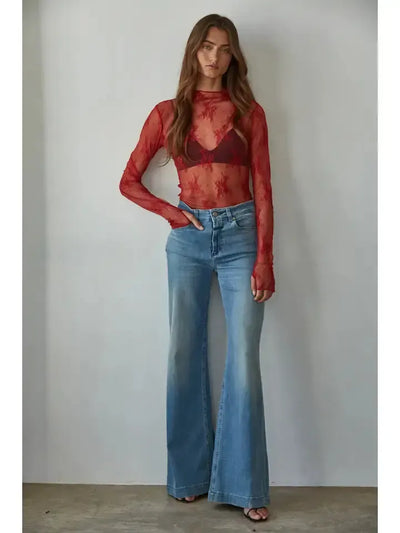 The Aubrey Lace Top-Lace,layerable,Long Sleeve,Mock Neck,Top,Tops,Women,women's-[option4]-[option5]-[option6]-Bella Bliss Boutique in Texas