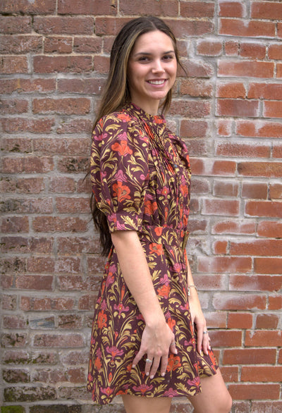 The Meadow Muse Dress-Belted,clothing,dress,dresses,Entro,Fall Floral,Floral,Floral Print,Mini Dress,Party Dress,Puff Sleeve,Women,women's-[option4]-[option5]-[option6]-Bella Bliss Boutique in Texas