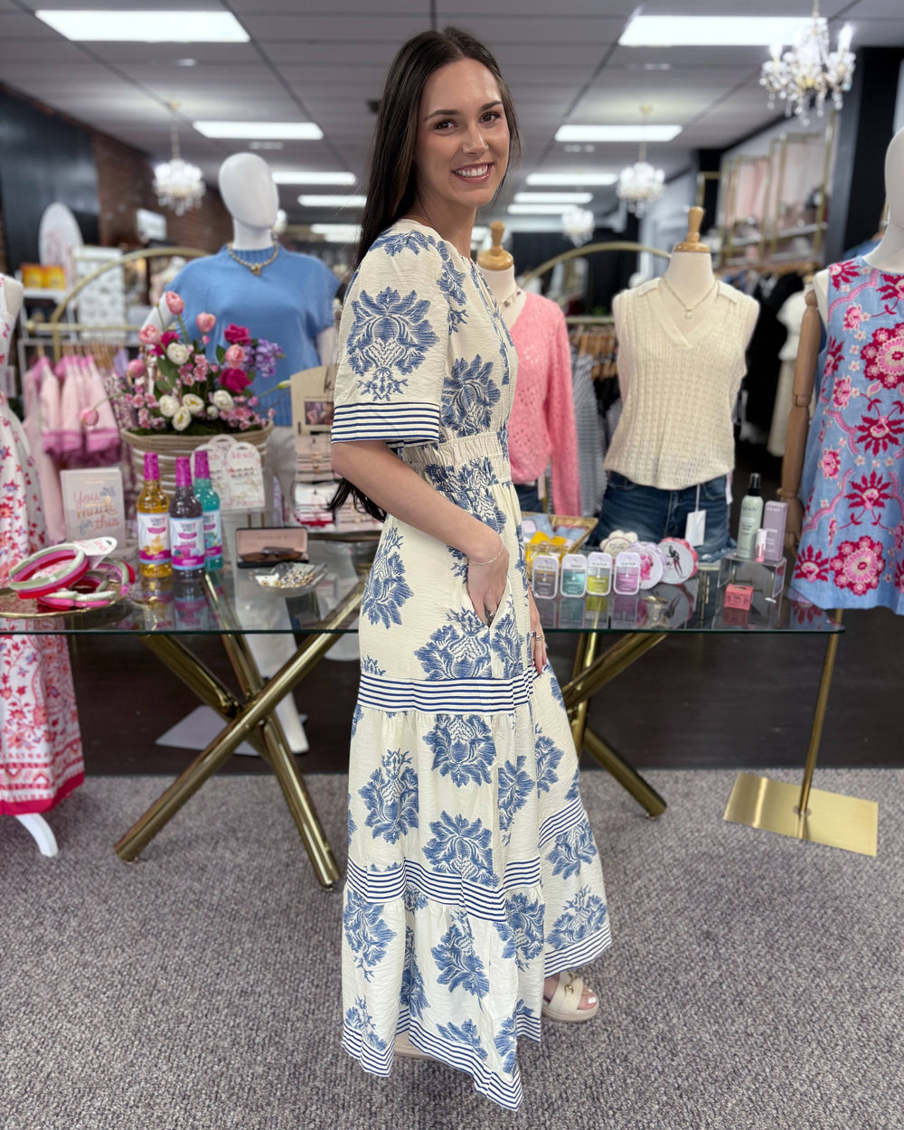 boutique dresses for women Chic White Midi Dress main image 1