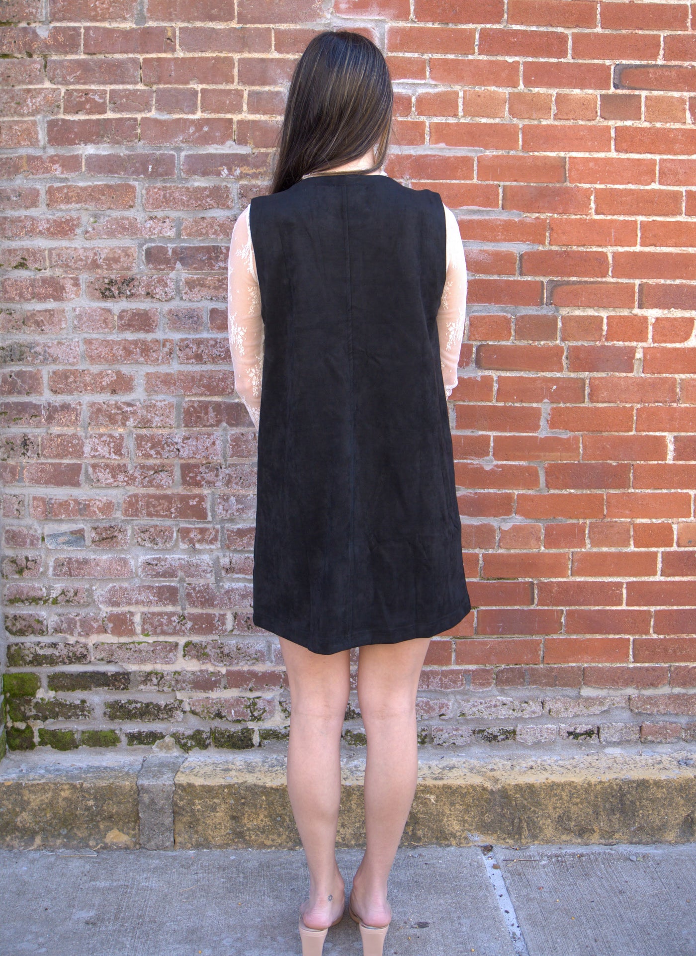 The Sutton Suede Shift Dress-button down,Button Front,clothing,dress,dresses,holiday,JODIFL,Mini Dress,pockets,Sleeveless,Suede,Women,women's-[option4]-[option5]-[option6]-Bella Bliss Boutique in Texas