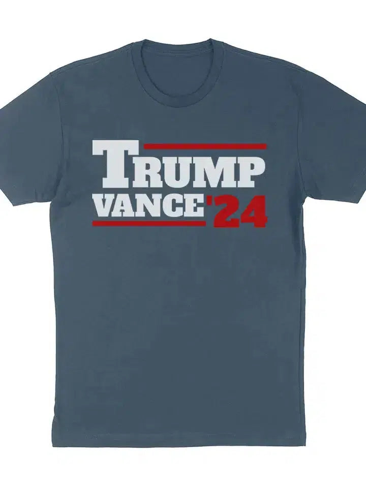 Trump Vance 2024 Tee-clothing,Curvy,Dark Heather Grey,Donald Trump,Men's,T-Shirt,Top,Tops,Trump,Trump 2024,Trump 24,Trump/Vance,Unisex,Women,women's-XS-Indigo-[option4]-[option5]-[option6]-Bella Bliss Boutique in Texas