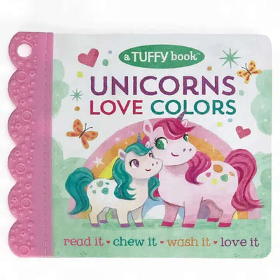 Unicorns Love Colors Indestructible Teether/Book-Books,Educational Books,Industructible Book,misc,Miscellaneous,Teether,Tuffy Teether,Unicorns,Unicorns Love Colors,Washable Book-[option4]-[option5]-[option6]-Bella Bliss Boutique in Texas