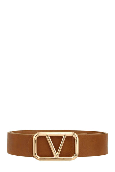 V BUCKLE PU LEATHER BELT-Accessories,Belt,Belts,clothing,gold,Women,women's-Camel-[option4]-[option5]-[option6]-Bella Bliss Boutique in Texas