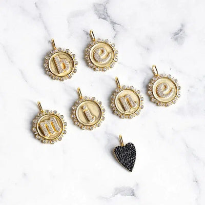 Vintage Coin Initial Charm-Gold, Initial, Initial Charm, Jewelry, Vintage Coin-A-[option4]-[option5]-[option6]-Bella Bliss Boutique in Texas