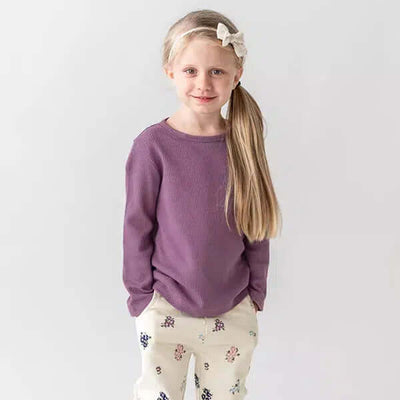 Vintage Violet Long Sleeve Tee-Children & Tweens,children's,Infant to 6,Long Sleeve,Top,Tops,Vintage Violet,Violet,Waffle Knit-18/24m-[option4]-[option5]-[option6]-Bella Bliss Boutique in Texas
