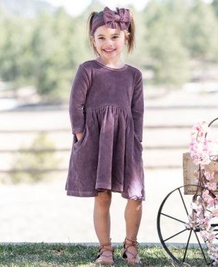 Vintage Violet Twirl Dress-Bow Detail,Children & Tweens,children's,clothing,dress,dresses,Infant to 6,Tweens 7-14,Twirl Dress,Vintage Violet-[option4]-[option5]-[option6]-Bella Bliss Boutique in Texas